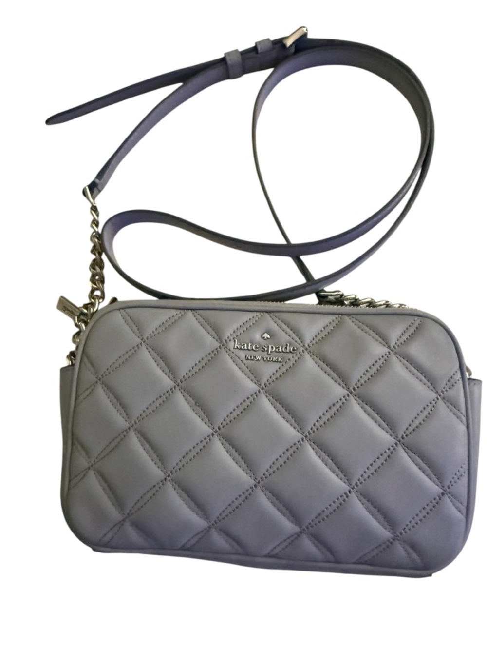 Kate Spade Carey Mini Camera Leather Crossbody Stone Blue NWT